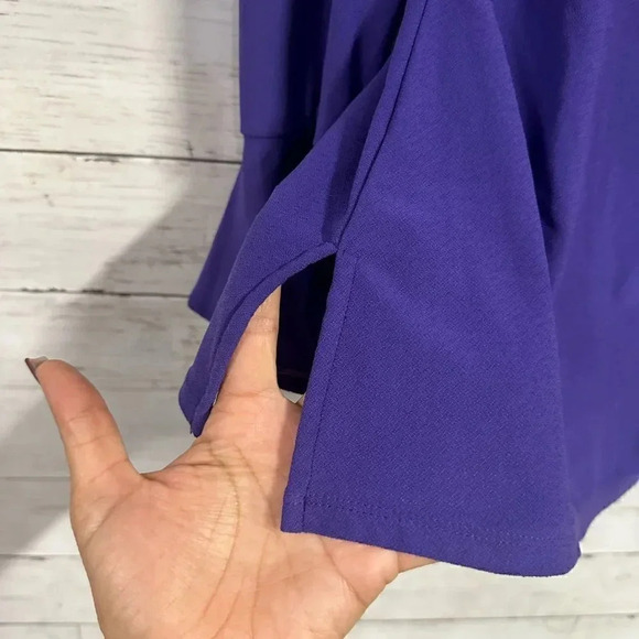 Oscar De La Renta Ruffled Bell Sleeve Purple Blouse - Picture 5 of 7